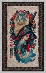 Bazzano Home Yıkanabilir, Dijital Baskı Halı – BZN - Cat - Samurai - Görsel 2