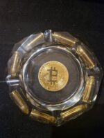 Bitcoin İkonlu Mermi Detaylı Lüks Küllük