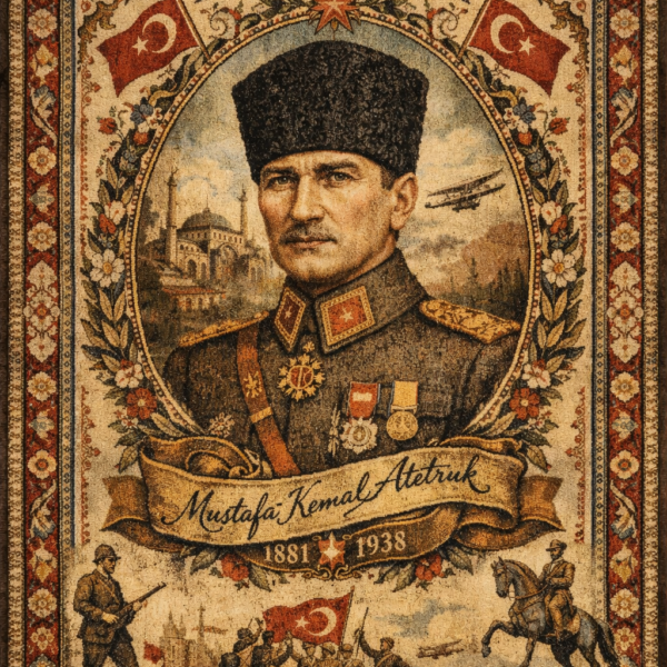 Bazzano Home Yıkanabilir, Dijital Baskı Halı – BZN - MUSTAFA KEMAL ATATÜRK