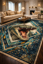 Bazzano Home Yıkanabilir, Dijital Baskı Halı – BZN - Crocodile - Görsel 2